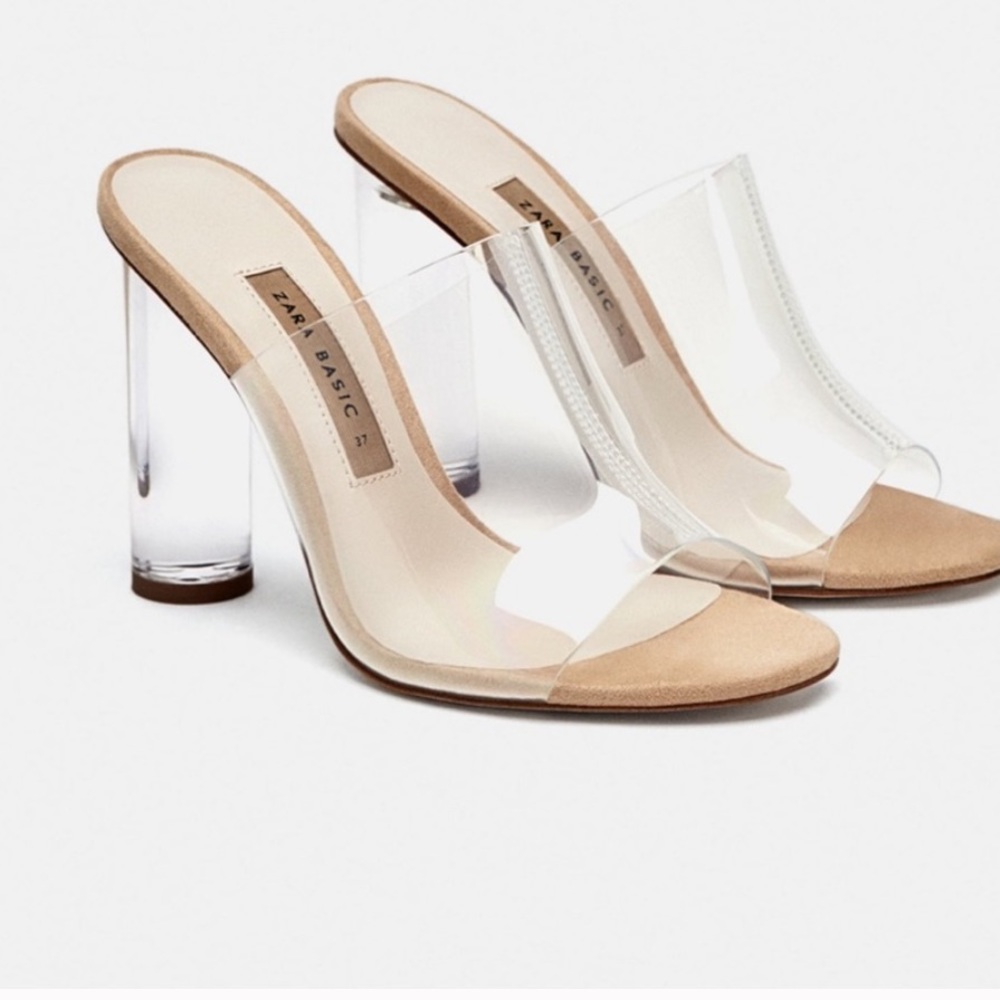 Zara lucite mules